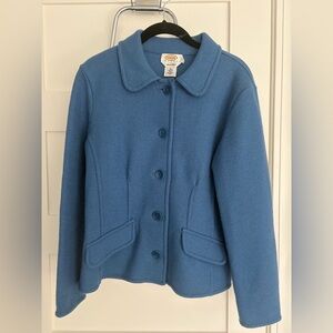 Talbots Women's Blue Button-Up Blazer Wo/Alpaca